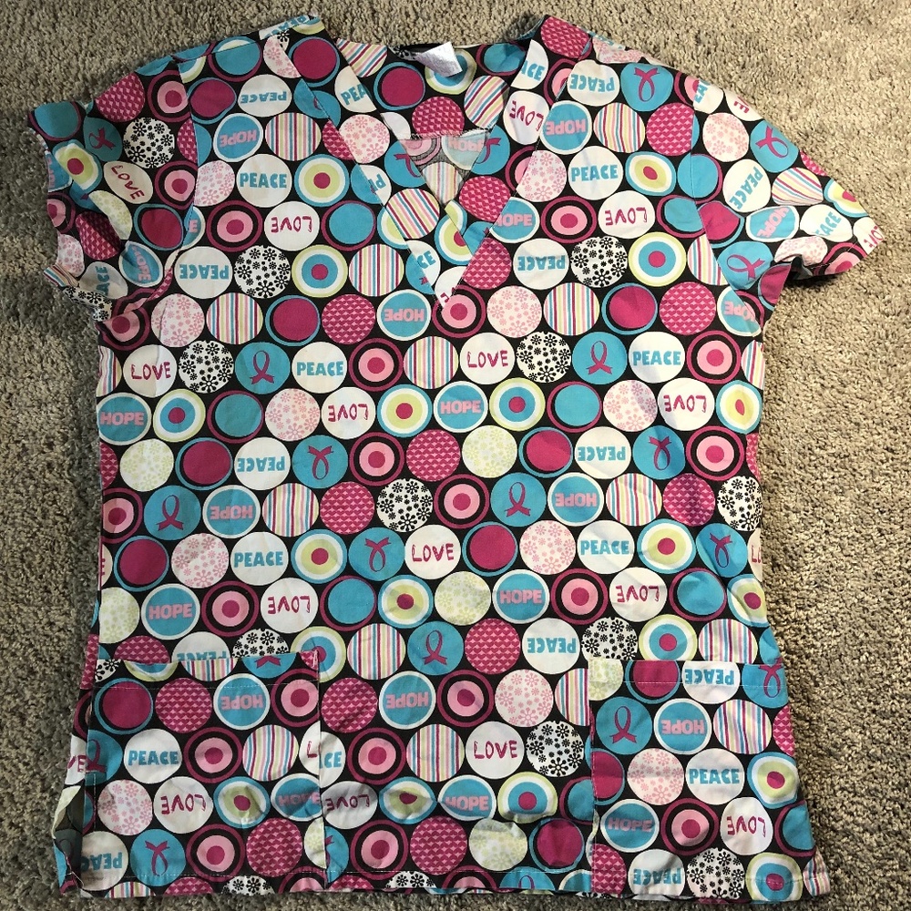 Scrub Studio M Scrub Top Short Sleeve Pink #19